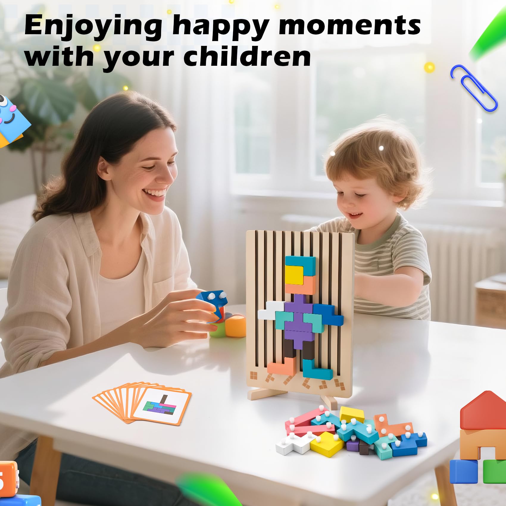 Tetris Puzzle Bambini, Giocattoli educativi, Puzzle di LegnoTetris, Giochi Montessori 3 4 5 6 Anni, Giochi Bambini, Intelligenza Jigsaw, Regalo Educativi per Bambinis