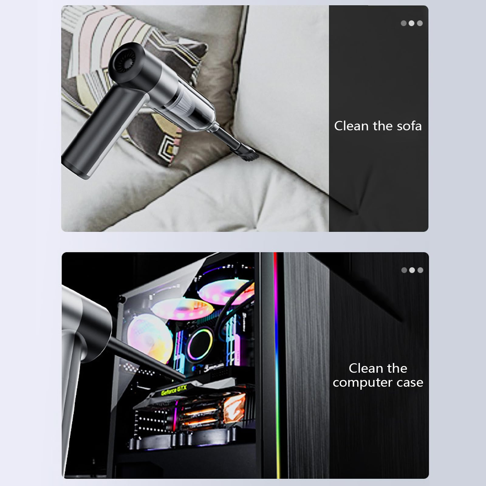 ZHENZQ Multifunctional Car 15000Pa/12000Pa Suction Rechargeable and Cordless Type C Charging for Car Sofa