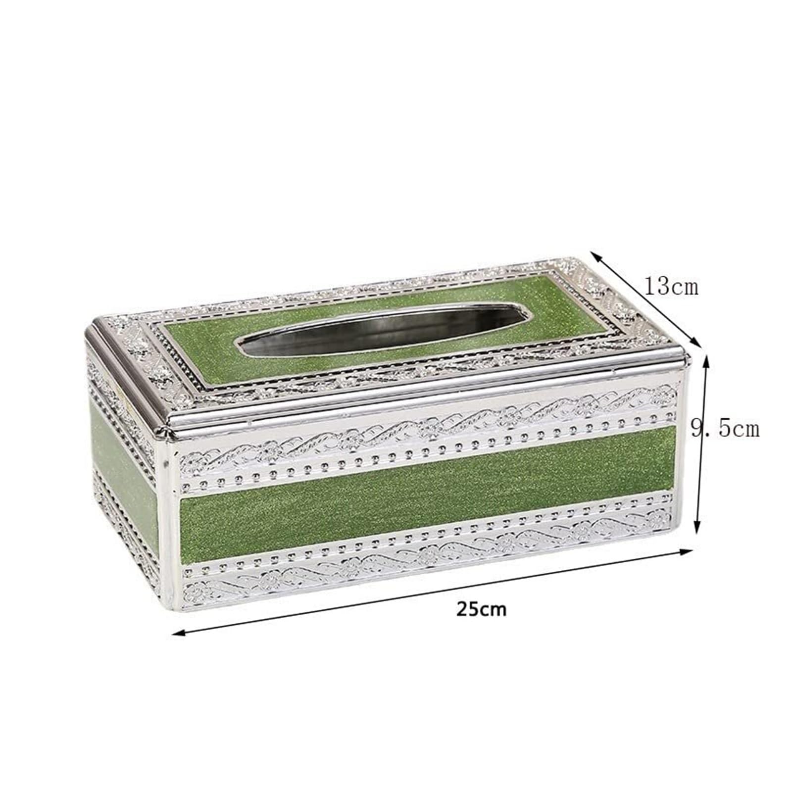 Portarrollos Decorativos Caja de pañuelos Dorada Europea, Soporte Decorativo Rectangular, servilleta Papel acrílico Artículos para el hogar(White)