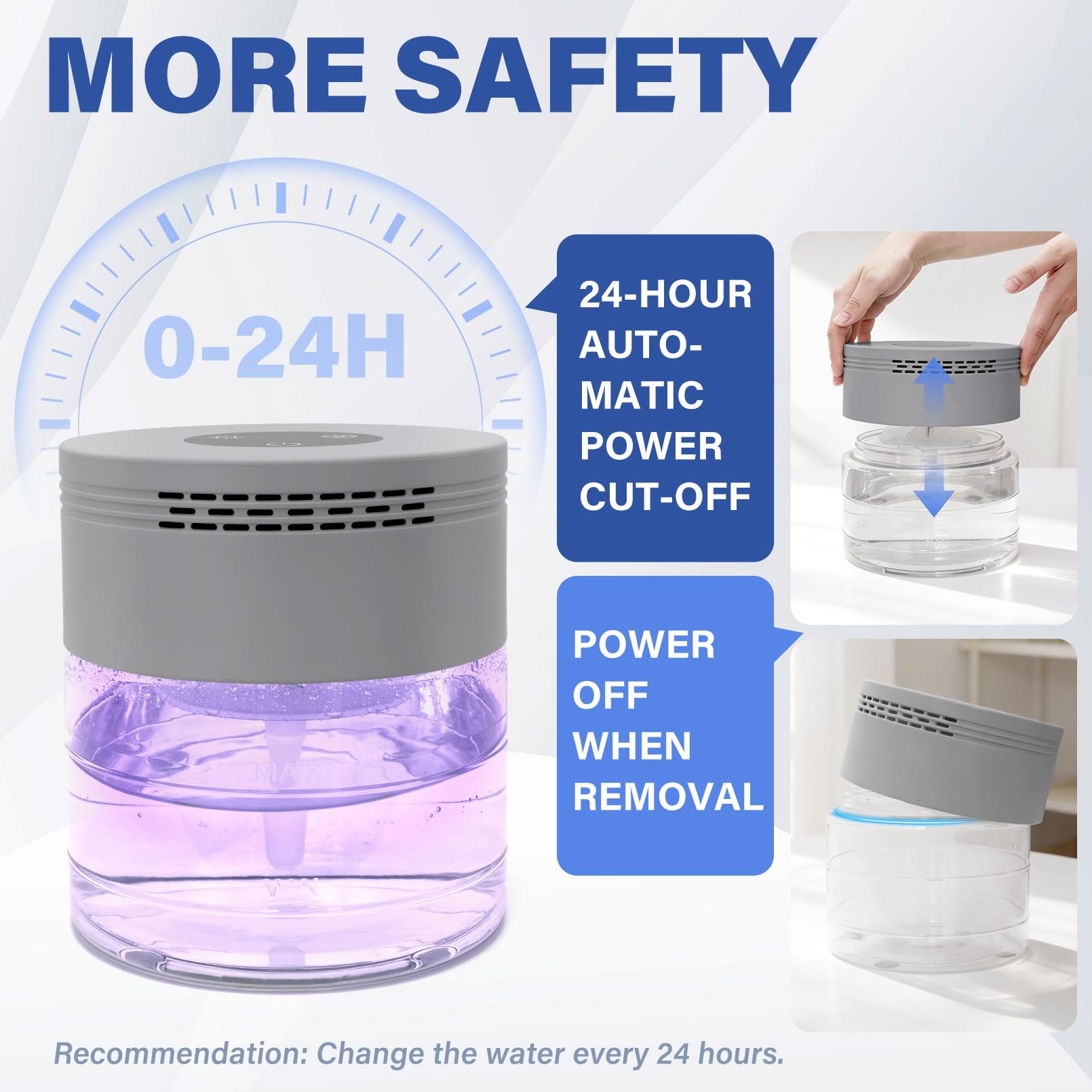 Filtre à eau purificateur d'air avec 3 modes de vitesse et design d'arrêt automatique