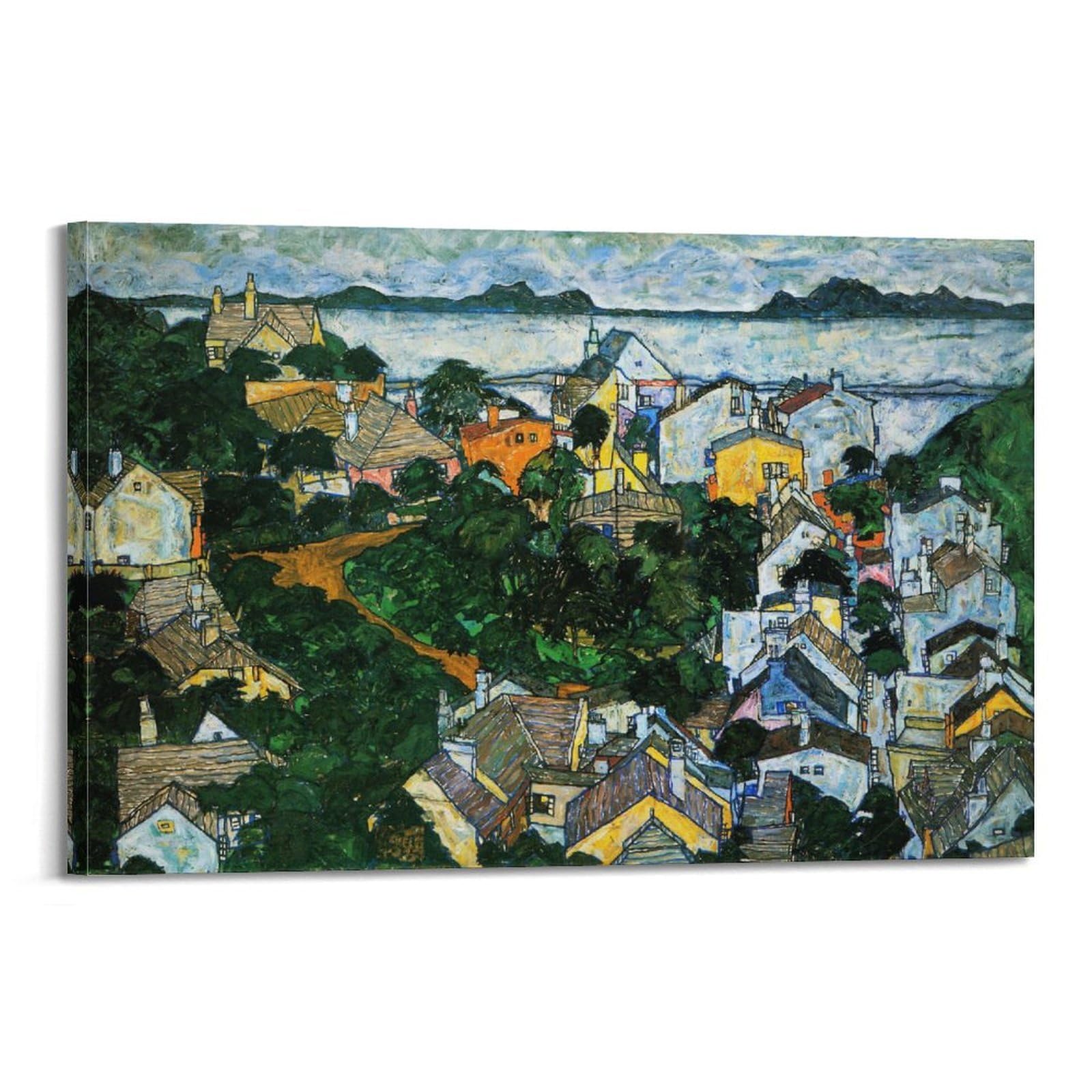 YMXSDIMDS Summer Landscape by Egon Schiele Painting Poster Wall Art Picture Canvas Prints Bedroom Living Room Decor 20x30inch(50x75cm)