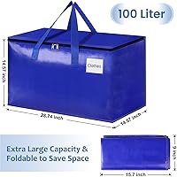 Vista 2 de Bolsas de mudanza, bolsas de almacenamiento con asas resistentes y cremalleras resistentes, bolsas de almacenamiento para ahorrar espacio, mudanza