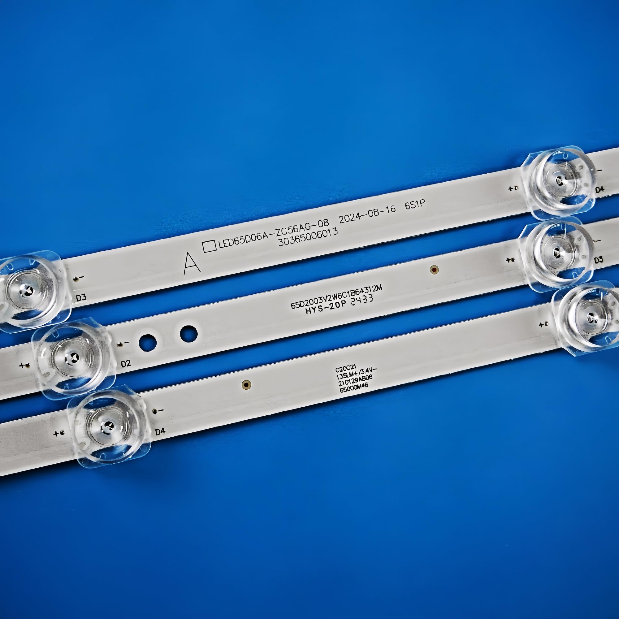 Strisce LED (12 pezzi *A) per TV da 65 pollici E4AA65R LED65D06A-ZC56AG-08 ONN 100012587 30365006013 30365003014 LT-65CA890 LT-65MB708 L65M5--EA LED655 D06B-ZC56AG-08