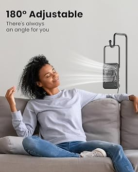 Koonie USB Desk Fan, Strong Wind Ultra Quiet Small Personal Fan with 180 Tilt Folding and 3 Speeds Adjustable, USB-C Corded Powered Mini USB Fan for Office Desktop Bedroom, NO BATTERY