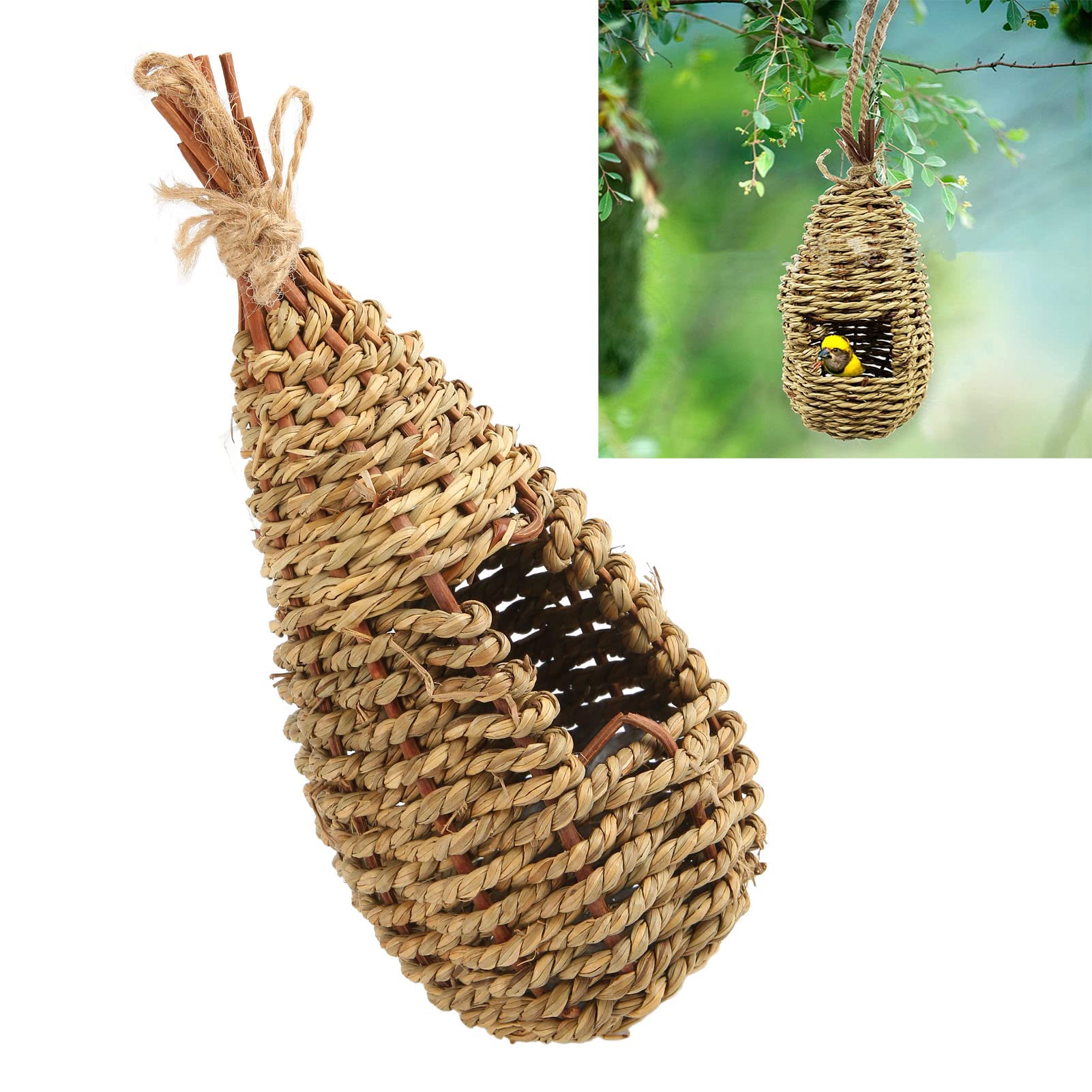 Toddmomy Kolibri-Nisthäuser Aus Stroh – 4 Stück, Je 14x14x14 Cm, Mit Aufhängeschnur Für Garten & Balkon