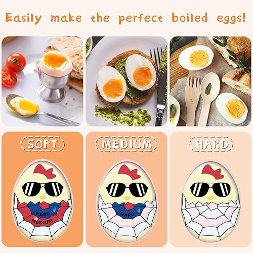 Miniatura 4 de Temporizador de huevos para hervir huevos, temporizador de huevos duros que va en agua (rojo y azul, paquete de 2)