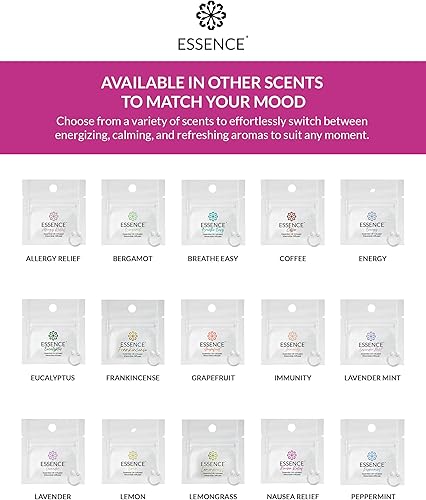 Vista 53 de Essence - Difusor nasal de aromaterapia portátil, alivio de alergias, anillo de nariz de aceite esencial, clip de aroma personal para viajes