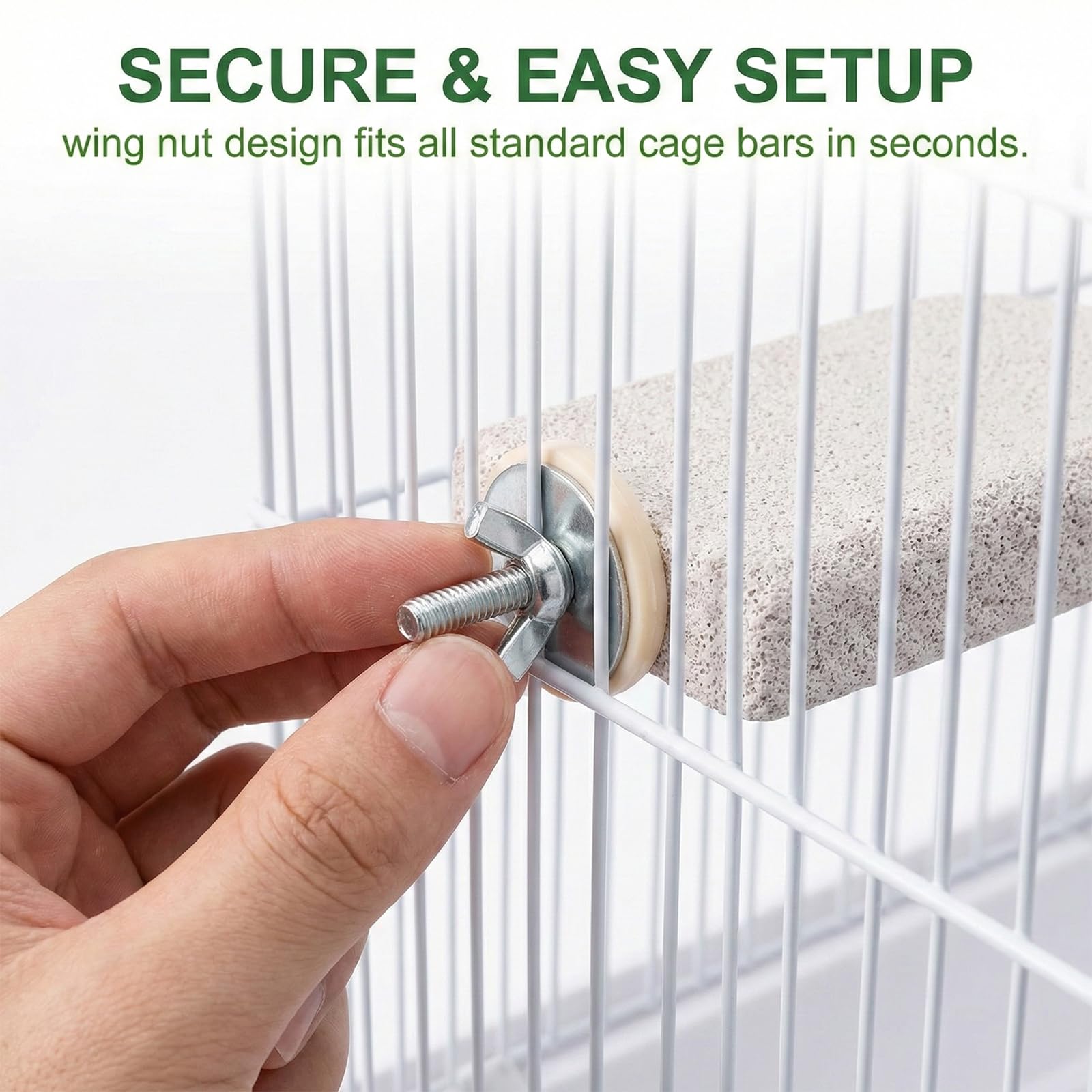 2 Pièces Perchoir Oiseau en Pierre Minérale, Design Glace sur Bâton, Bâton à Ronger Naturel, Pour Perruches Ondulées et Calopsittes, Accessoire Cage à Oiseaux pour Soin du Bec et