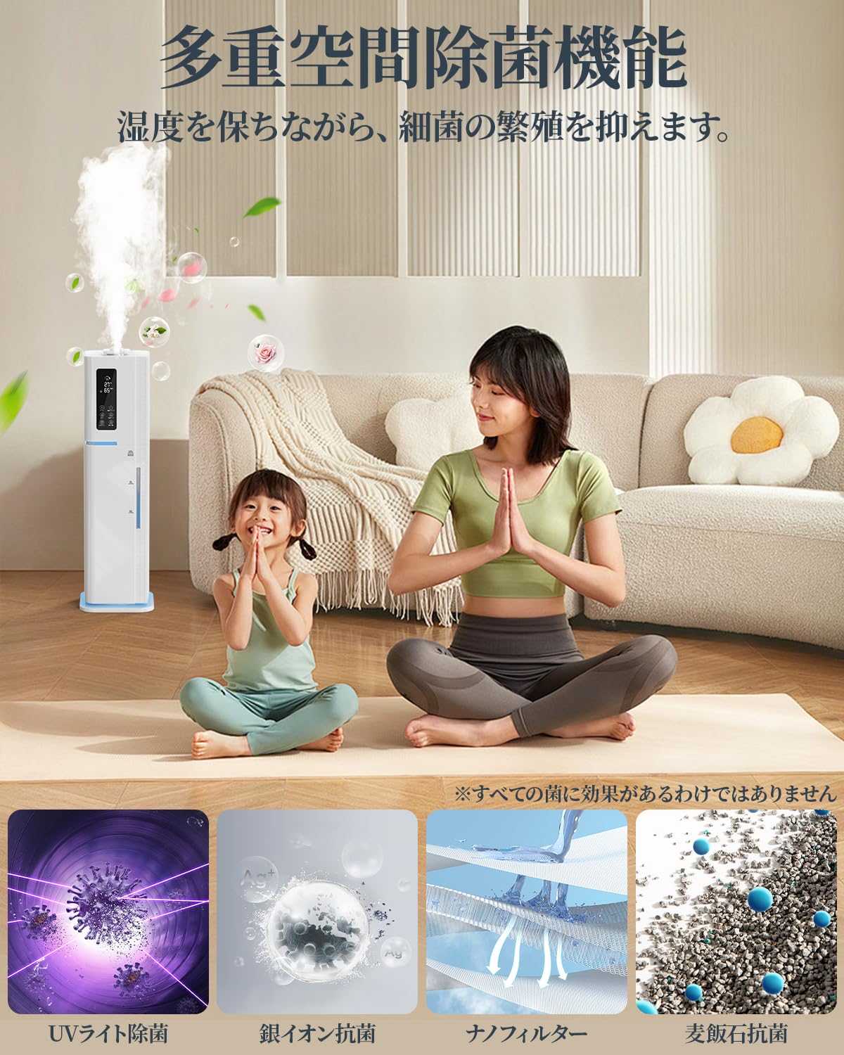 Amazon.co.jp: 加湿器 10L 大容量 ハイブリッド【AI自動湿度調整・新版