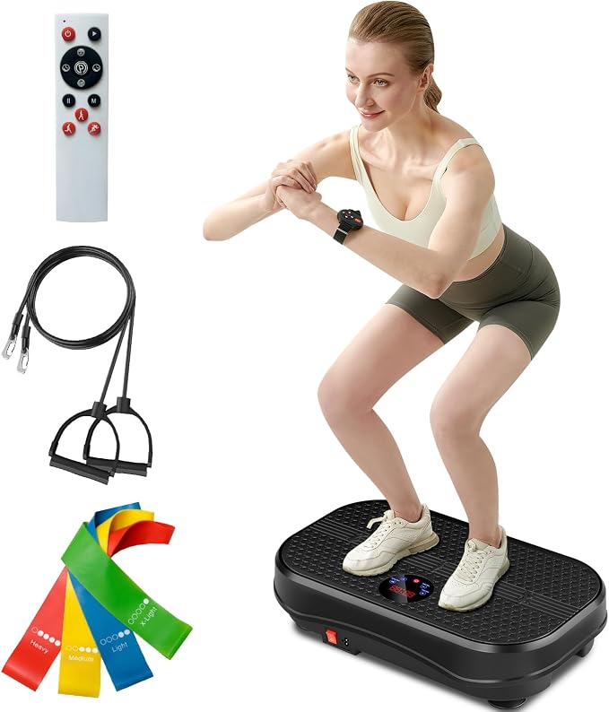Whole-body vibration plate exercise machine