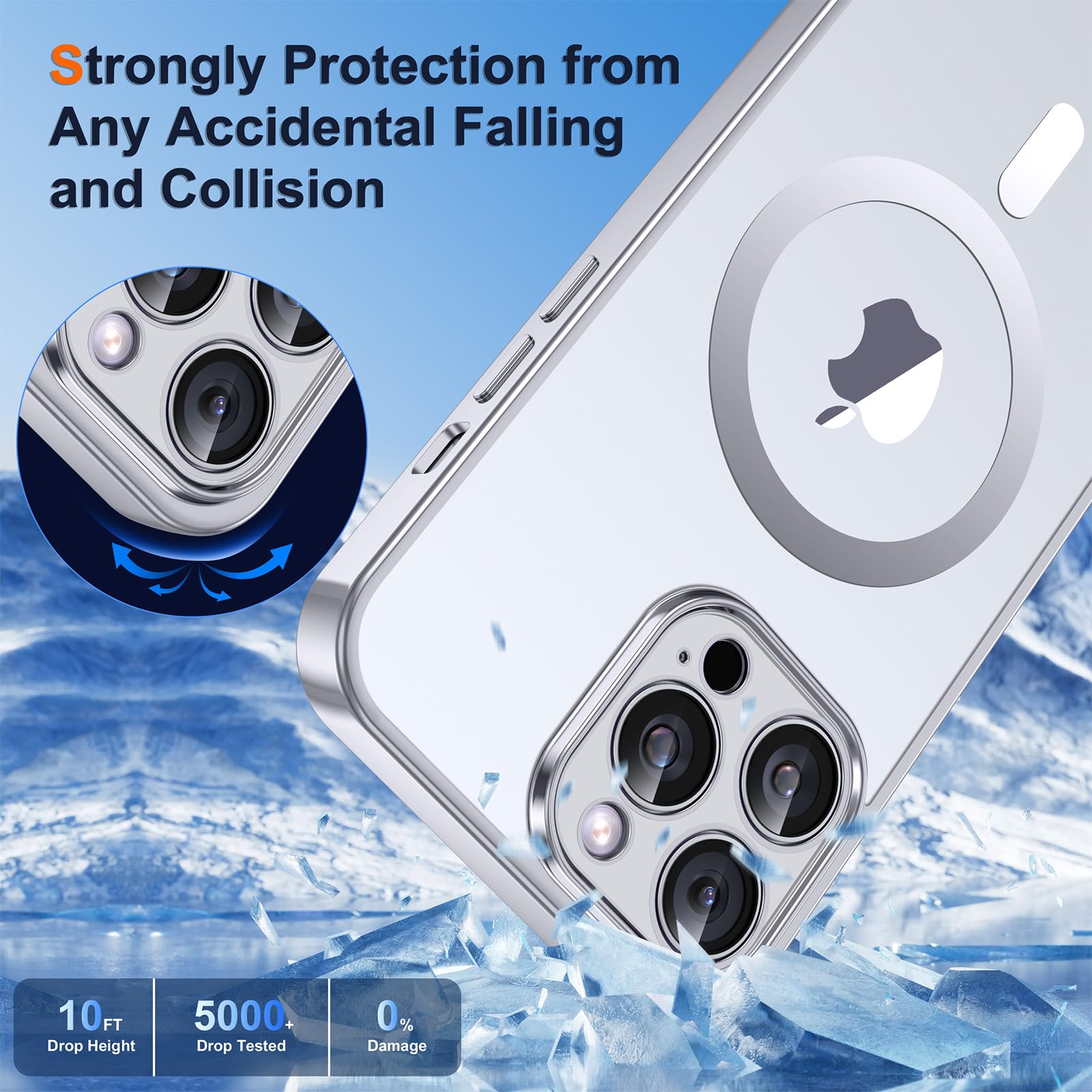 CANSHN Cover agnetica per iPhone 16 Pro ax(6,9 Pollici), Copatibile con agSafe, [Protezione