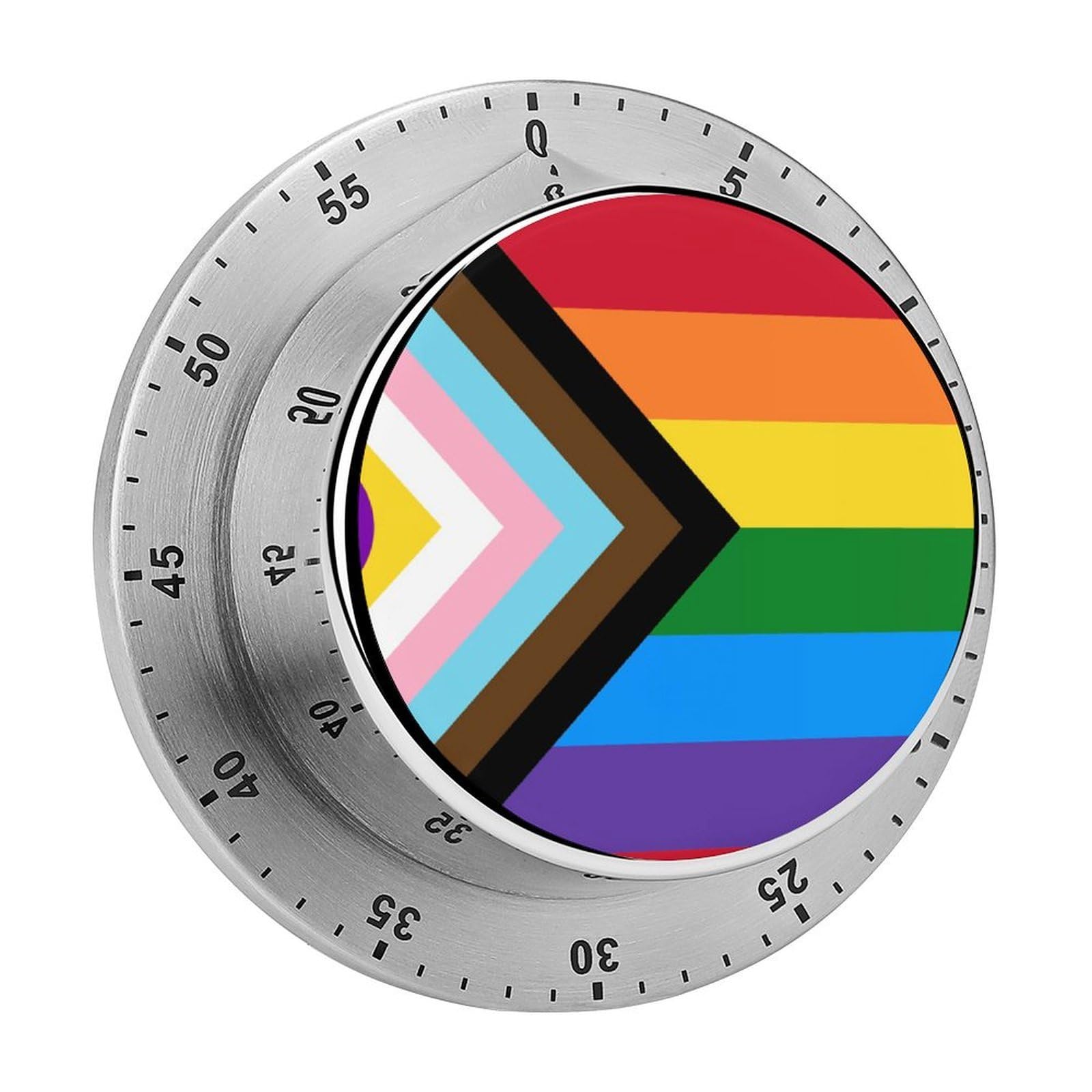 Rainbow Progress Pride Flag LGBT Colorful Circular Rotating Timer, Suitable for Kitchen and Bedroom