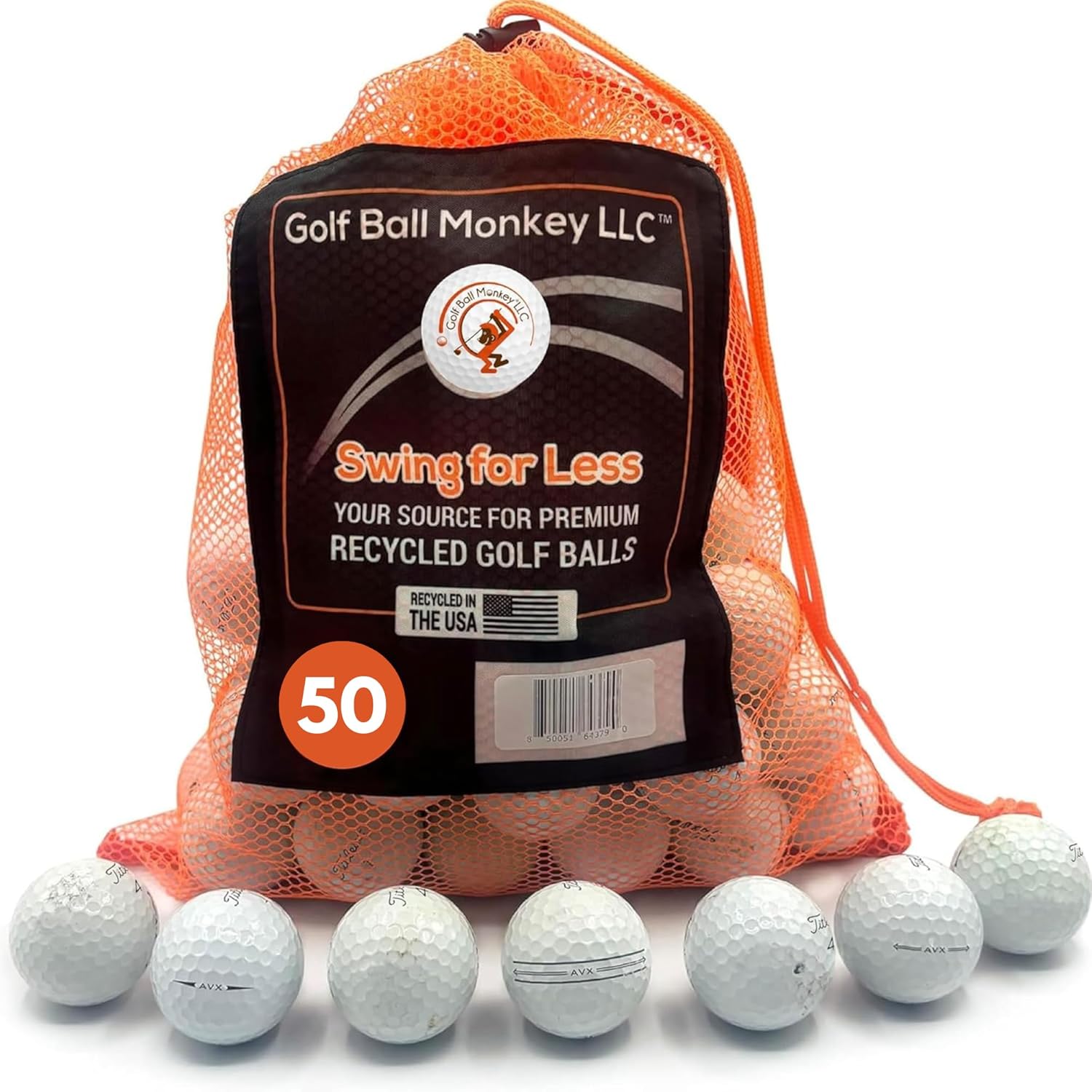 Golf Ball Monkey Cheap Recycled for Titleist AVX Golf Balls Bulk Mix Years White/Yellow Used Golf Balls AVX for Titleist Golf Balls AVX Used for Men and for Women