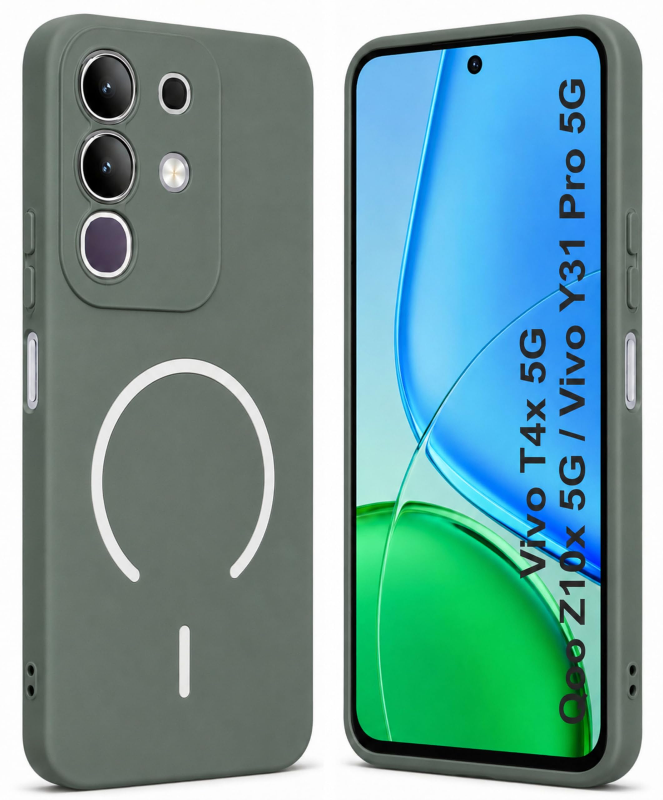 SBMS Vivo T4x 5G Silicone Case Green - Image 1