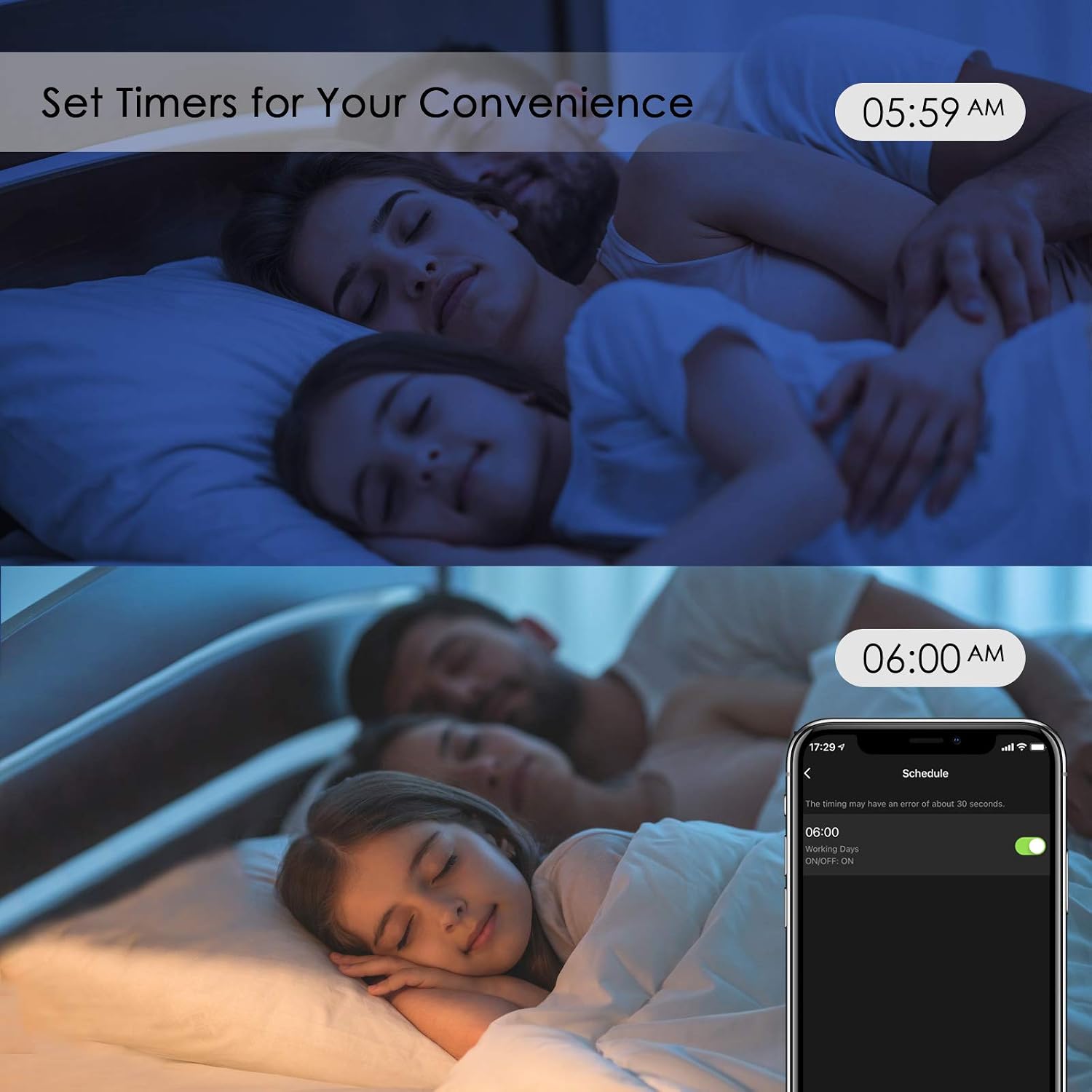 HUGOAI Smart Lamp, Touch Bedside Lamps, Compatible with Alexa and Google Home, LED Lamps for Bedrooms with Dimmable White Lights and Vibrant Colors, No Hub Required, White