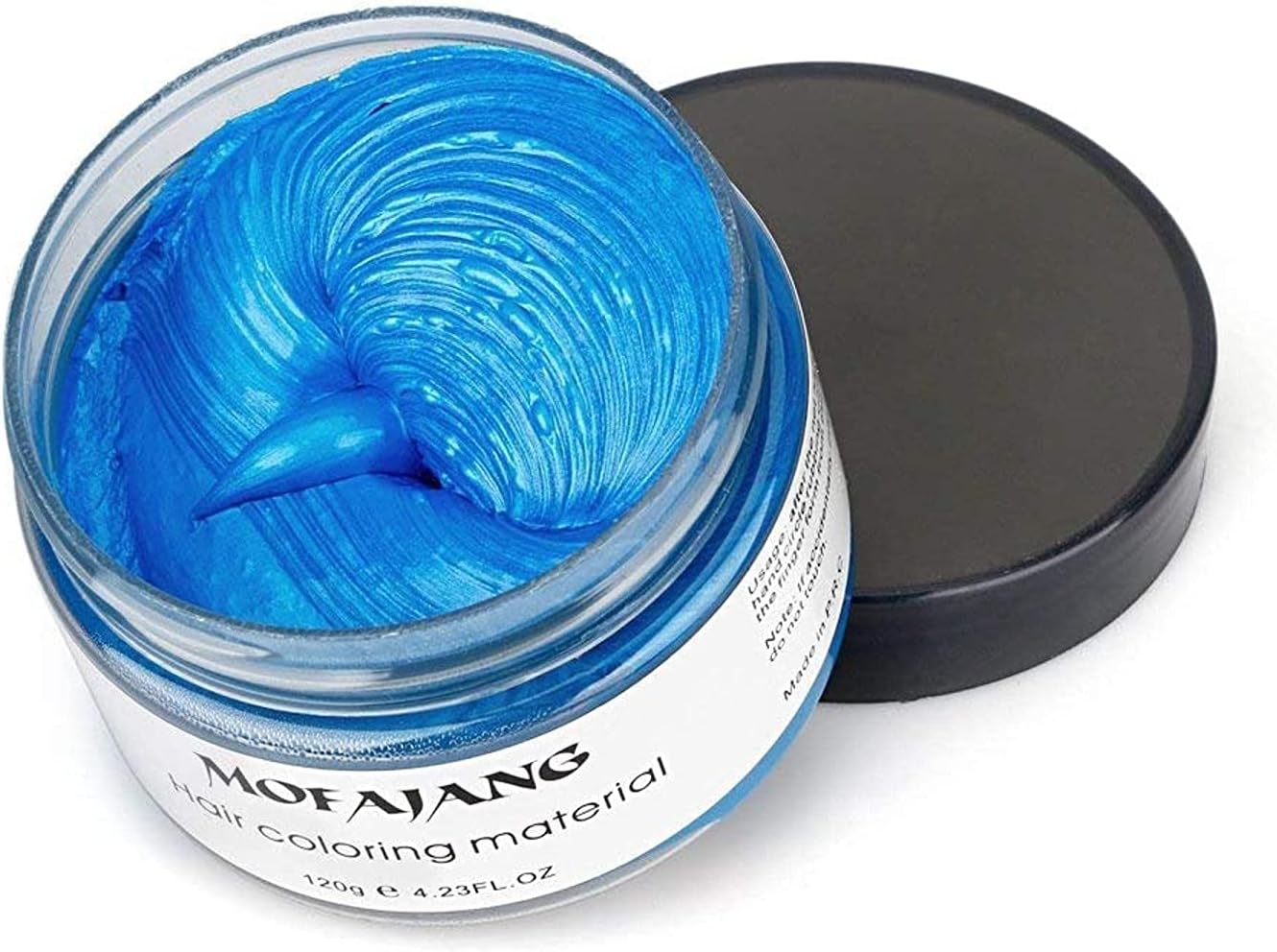 Temporary Blue Hair Wax, 4.23oz Instant Hairstyle Mud Cream, Natural Hair Coloring Wax Material Disposable Hair Styling Dye Ash (Blue, Dye Free) for Cosplay, Party, Masquerade, Halloween etc.