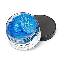 Vista 1 de Cera temporal azul para el cabello, crema de barro para peinado instantáneo de 4.23 onzas, material de cera natural para colorear el cabello, tinte