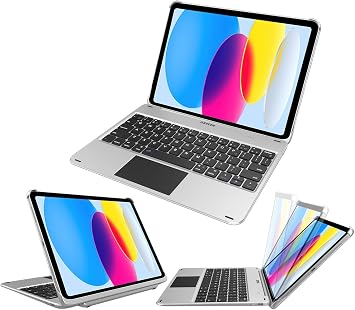 Arteck iPad 11th 10th Generation Keyboard Case, Folio Cover, Multi-Touch Trackpad, Detachable Bluetooth Keyboard for iPad (A16) 11th/10th Gen