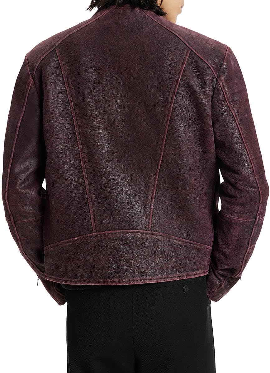 John Varvatos mens Sullivan Leather Racer Jacket - Image 2