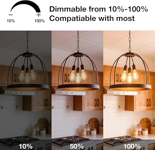 Miniatura 3 de DAYBETTER Bombillas LED Edison vintage, bombilla LED E26 equivalente a 60 W, bombillas LED regulables, alto brillo 6 W 800 LM, blanco cálido 2700 K,