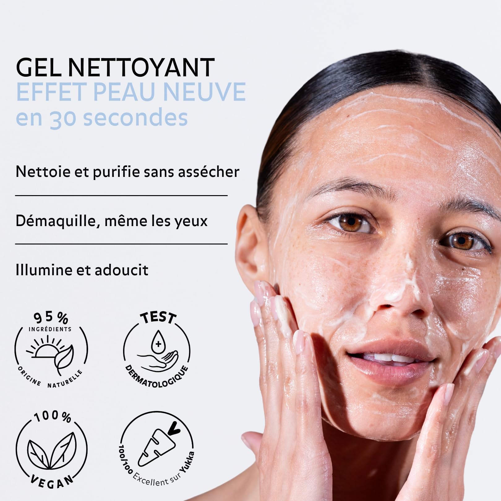 Nettoyant Éclat Effet Peau Neuve 50ml Peau Sensible - Purifie, lisse, illumine & démaquille – aux AHA - Nettoyant visage