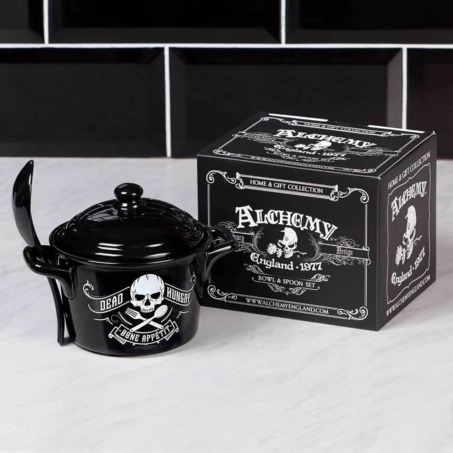 Alchemy Gothic Bone Appetit Bowl and Spoon Set