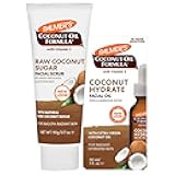 Coconut Oil Face Care Bundle - Face Oil & Scrub, Fair Trade & Monoi, 1 fl oz Oil & 3.17 oz Scrub
