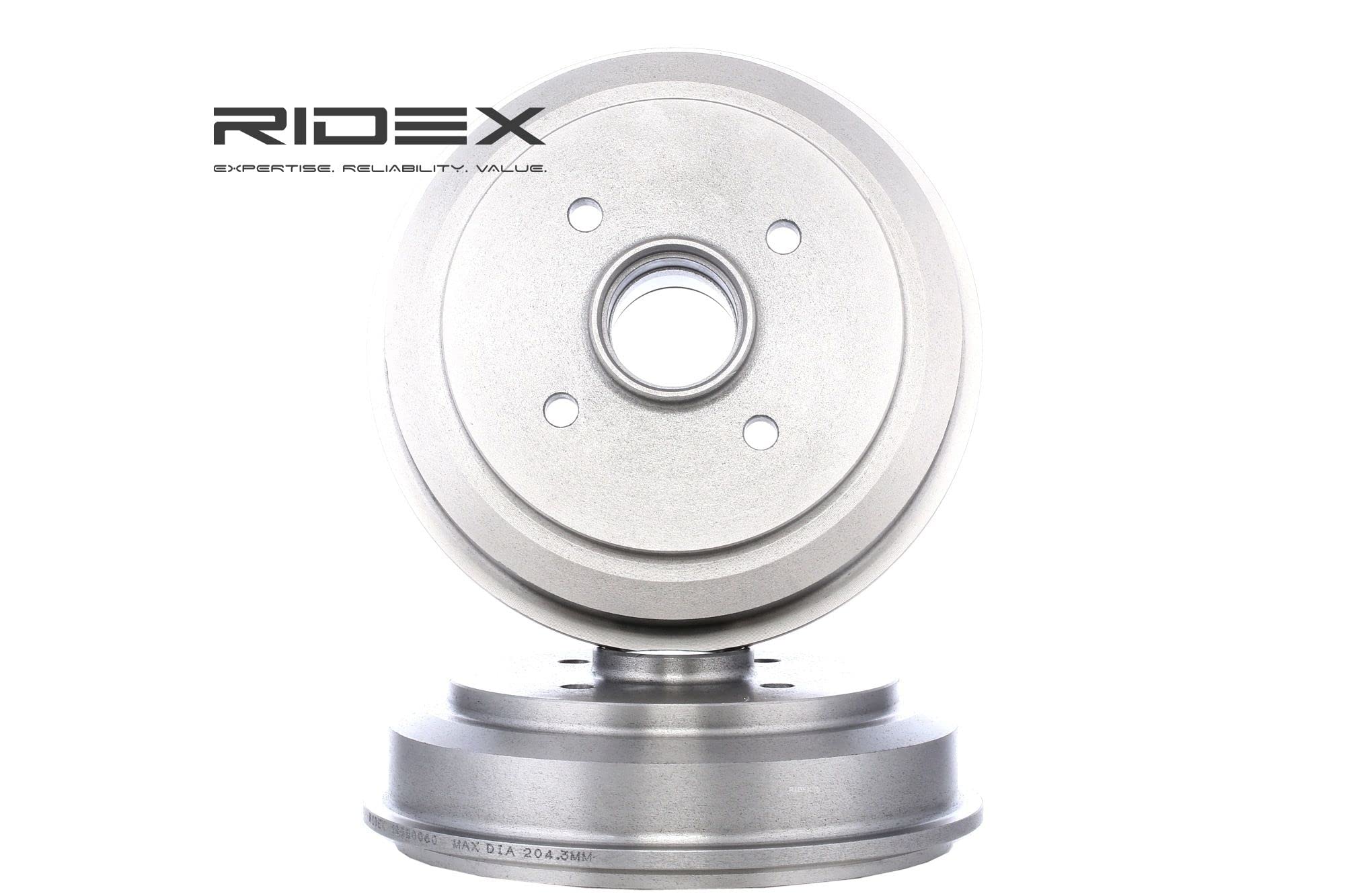 2x RIDEX Bremstrommel 123B0060 hinten für 2 (DY) 81mm