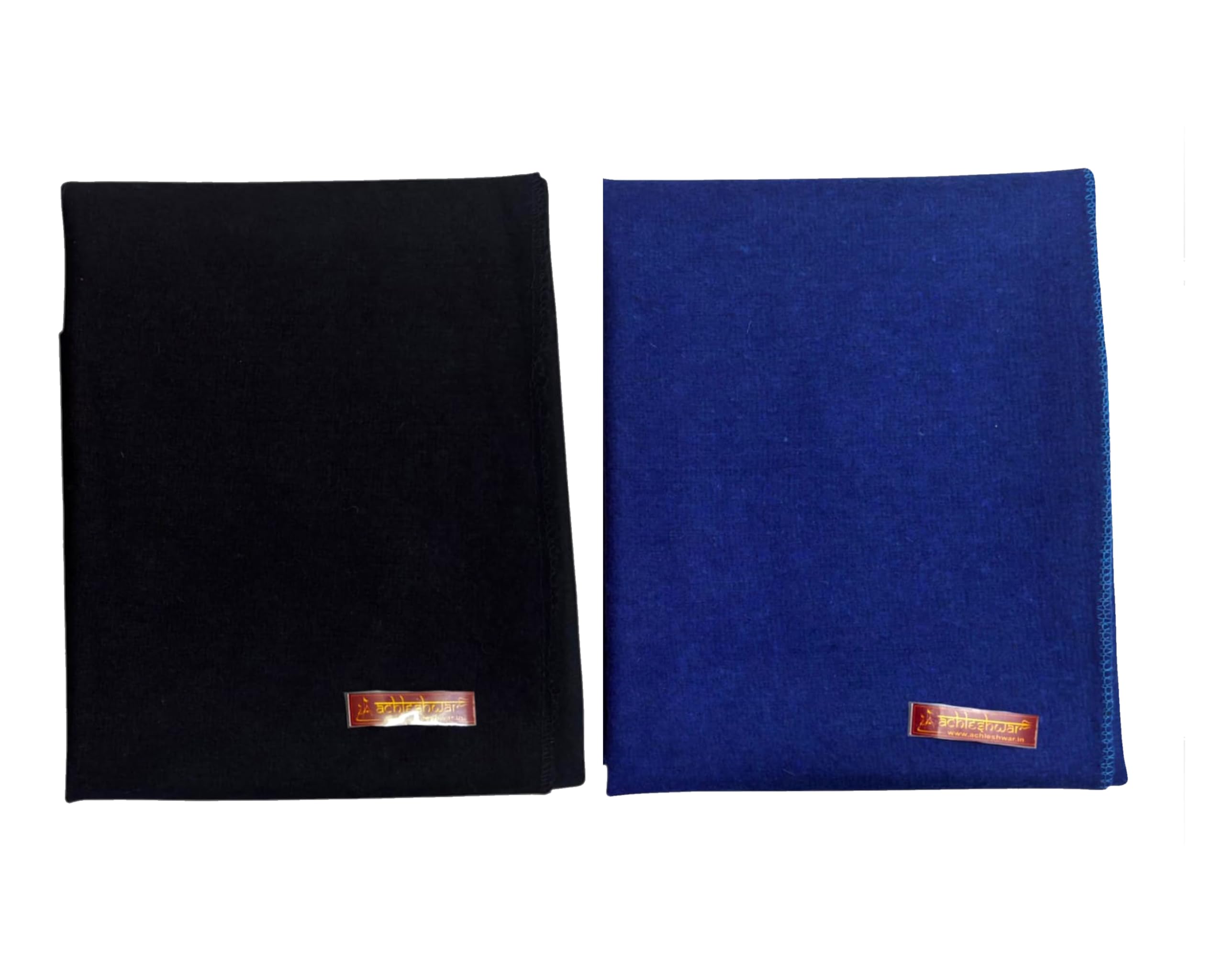 Achleshwar Combo of Premium Navy Blue & Black Woolen Aasan Completely Handcrafted Perfect Mat for Meditation & Prayers - Soft, Comfortable(Size 23 x 30 Inch)-image-36
