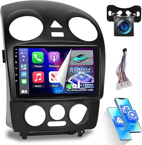 Miniatura 8 de 2+64G Carplay - Radio inalámbrica para coche Android para VW Beetle 2004-2010, pantalla táctil de 9 pulgadas con Android Auto/DSP/UI