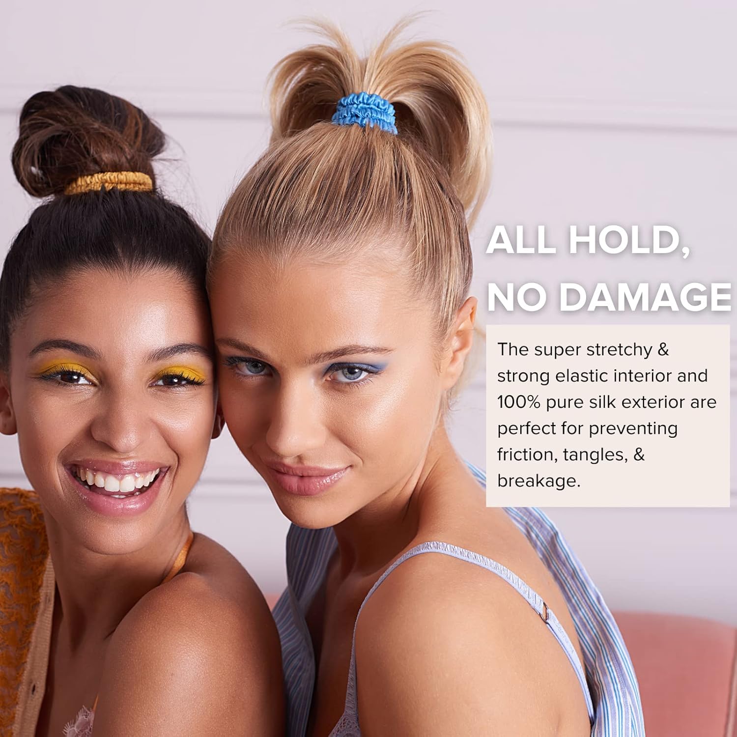 SILKE Hair Accessories - Luxurious Silk Scrunchies (8 Pack) | 100% Silk Hair Ties for Women - No Damage, Ideal for All Hair Types & Styles