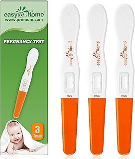 Easy@Home 3 Pregnancy Test Sticks - hCG Midstream Tests, Powered by Premom Ovulation Predictor iOS and Android App
