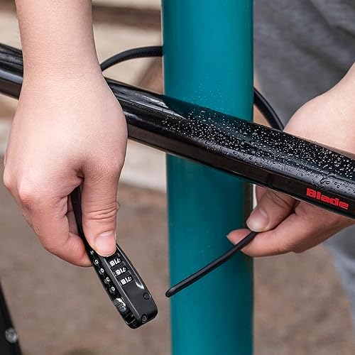 Miniatura 6 de CXWXC Cerradura de amarre con cremallera, 4 dígitos combinados para casco de bicicleta, motocicleta, monopatín, esquís, snowboard, cochecito y