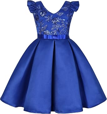 Knee-Length Girls Dress Wedding Princess Bow Birthday Ball Party
