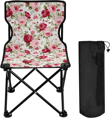 Miniatura 4 de Sillas plegables al aire libre rosa rosa roja día de San Valentín camping sillas para adultos silla de camping portátil silla de césped ligera