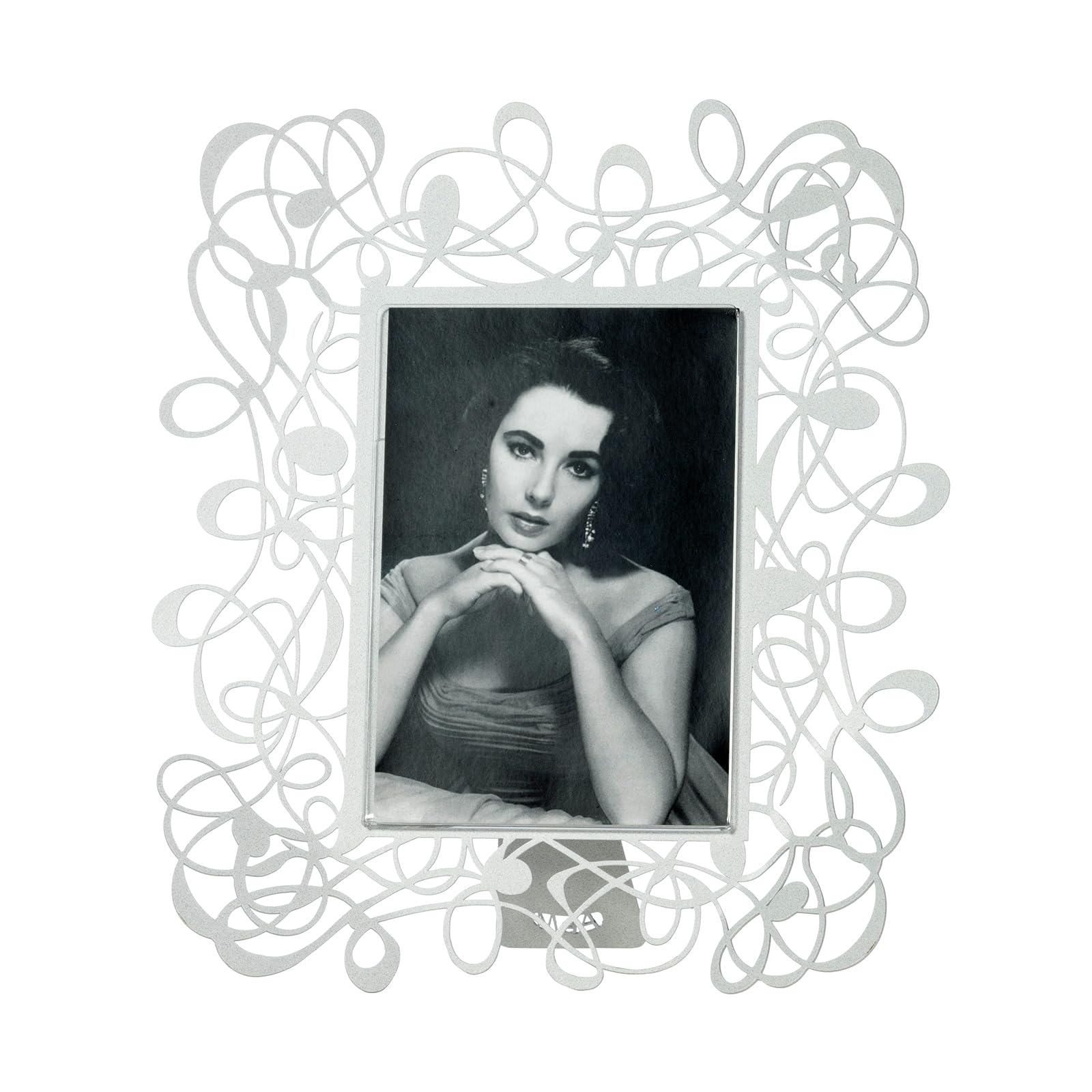 Arti & Mestieri Scarabocchio - Porta foto grande di Design 100% Made in Italy - in Ferro, 26 x 30H cm (Bianco Marmo)
