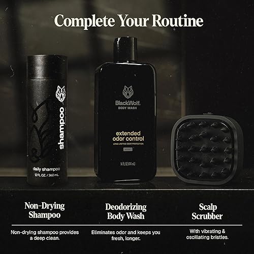 Miniatura 7 de Black Wolf Acondicionador para el cabello diario para hombre, 1 litro, acondicionador profundo profesional de grado de salón que suaviza, desenreda