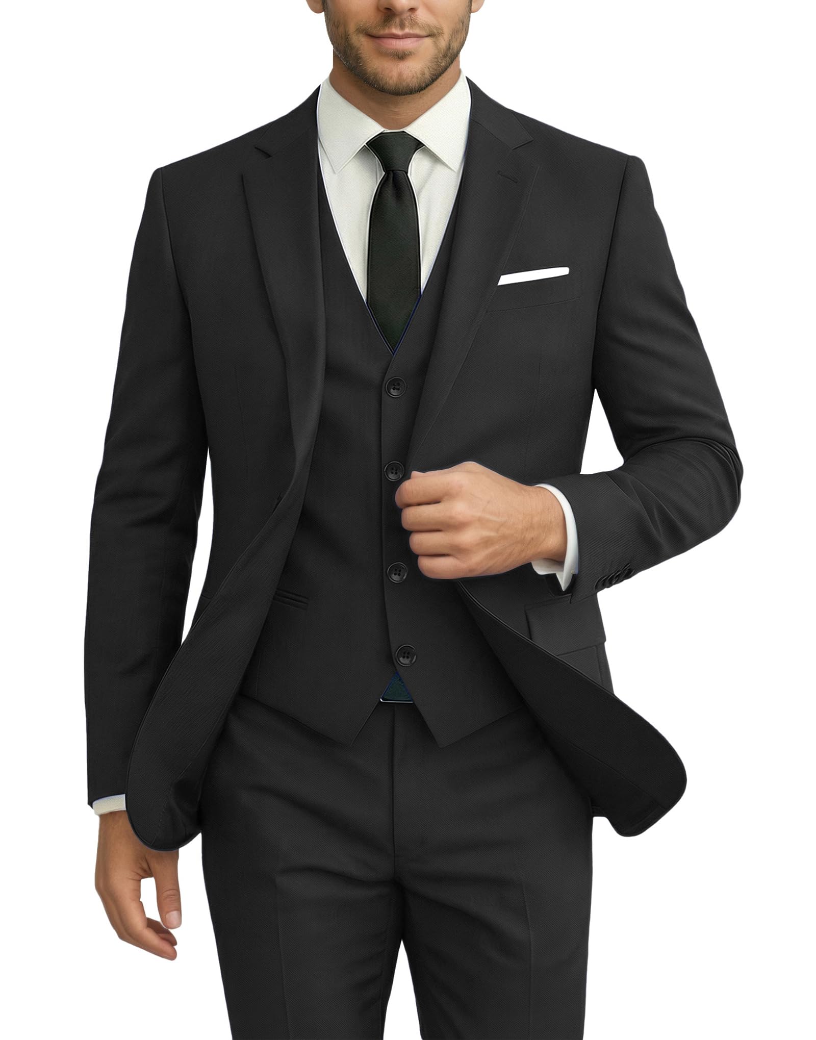 diaryan Men Suits 3 Pieces Set Slim Fit Wedding Suit Groomsmen Prom Suit Tuxedo Business Formal Casual Groom Suit Jacket Blazer Pants-picture-22
