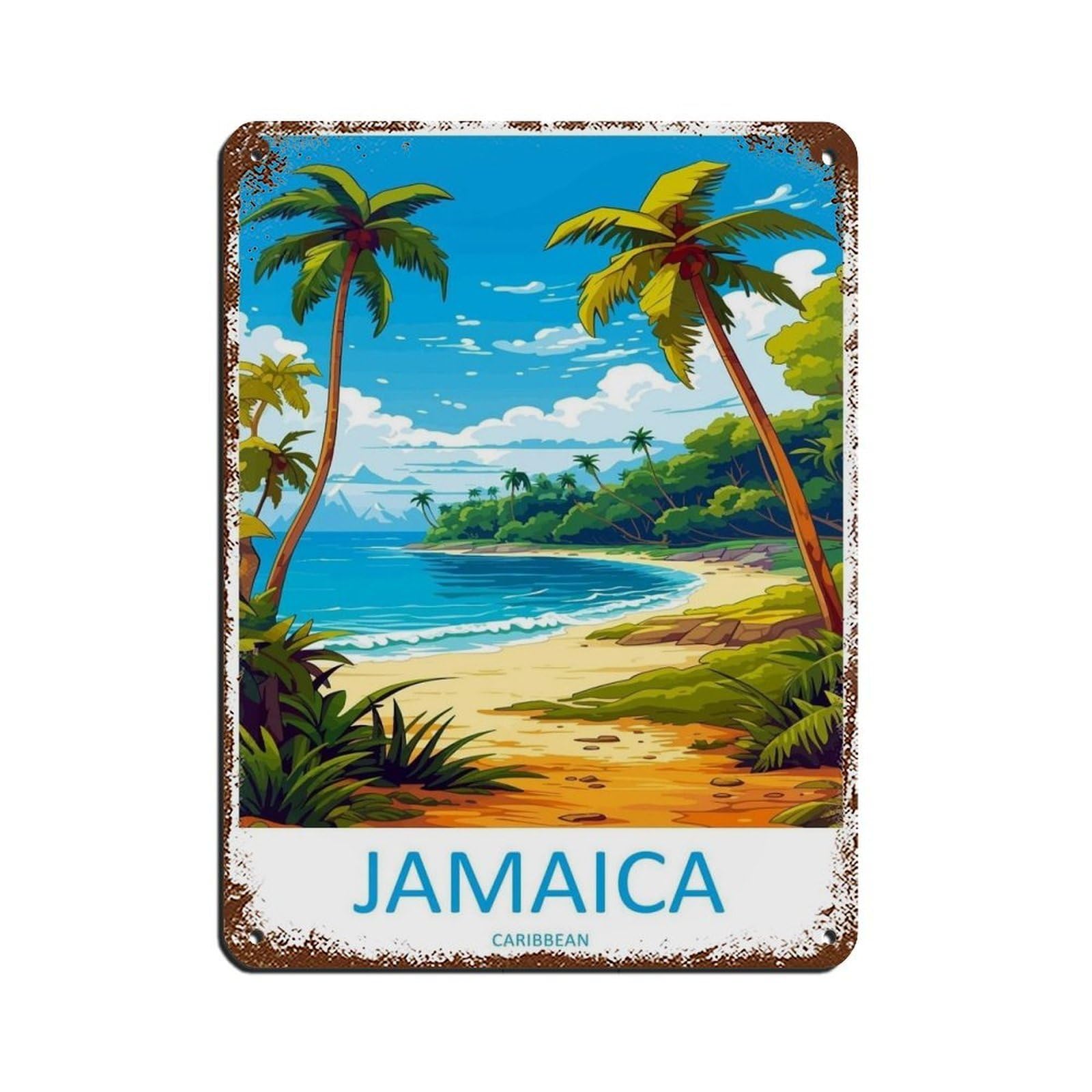 Jamaica Travel Art Caribbean Travel （49） Tin Sign Vintage Metal Pub Club Cafe Bar Home Wall Art Decoration Poster Retro 12x16inch(30x40cm)
