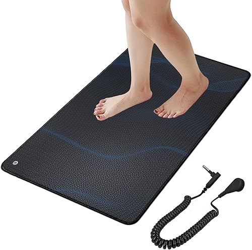Kit de alfombrillas de conexión a tierra de 35.4 x 23.6 pulgadas, tapete de conexión a tierra para dormir, energía, alivio del dolor, inflamación,