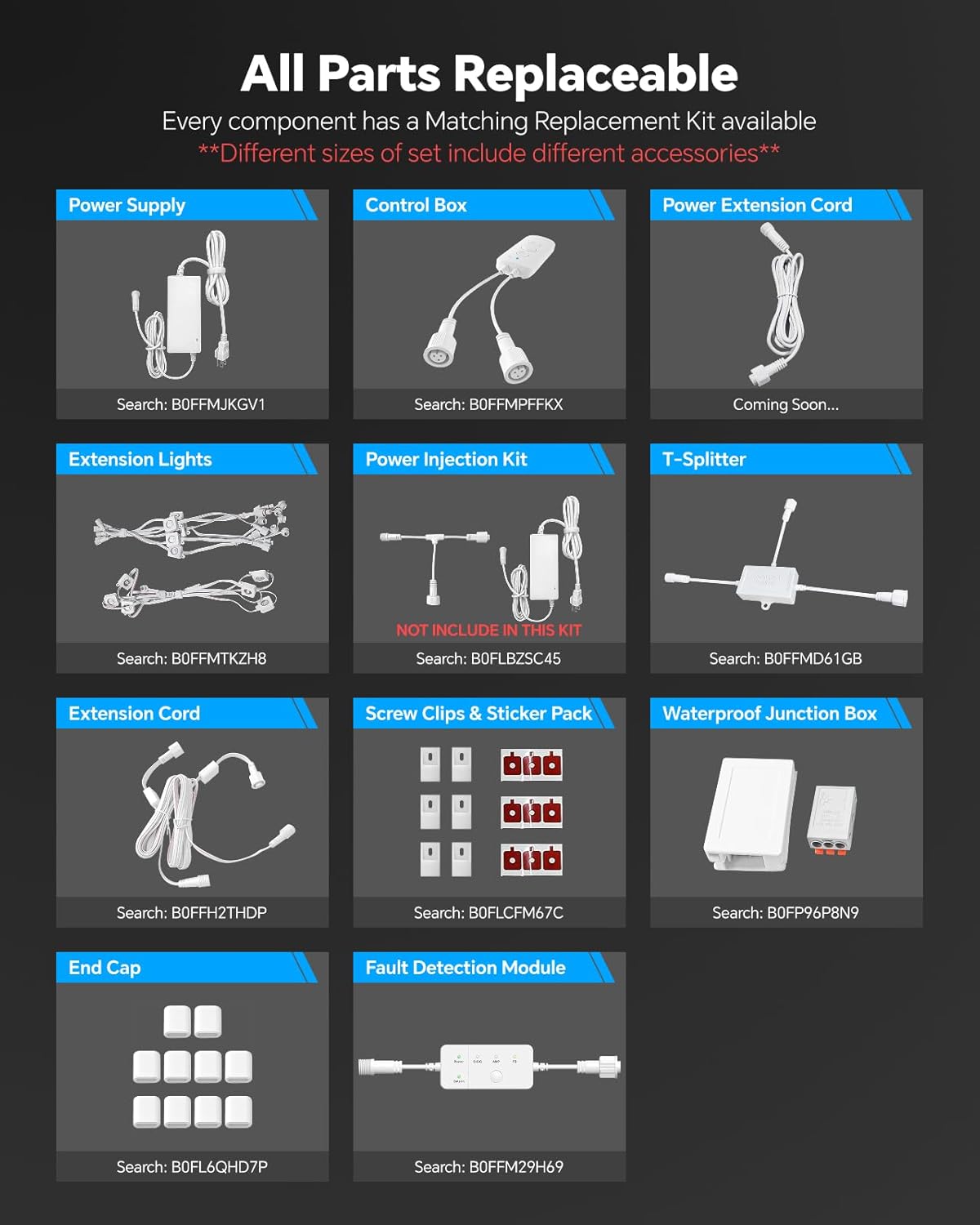 ASAHOM Permanent Outdoor Lights Pro S108D, 200FT with 144 RGBCW LED Lights, WLED Integrated, AI Lighting, 30000 Dynamic Effect, IP67 Waterproof for Outdoor Holiday Party Decor, Daily Lighting, White - Image 3