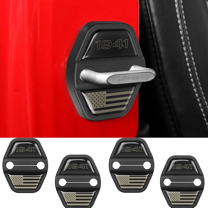 Capa Decorativa e Protetora para Fechadura de Porta Jeep Wrangler e Gladiator JT Preta, DWKJMYCP, Kit com 4 peças