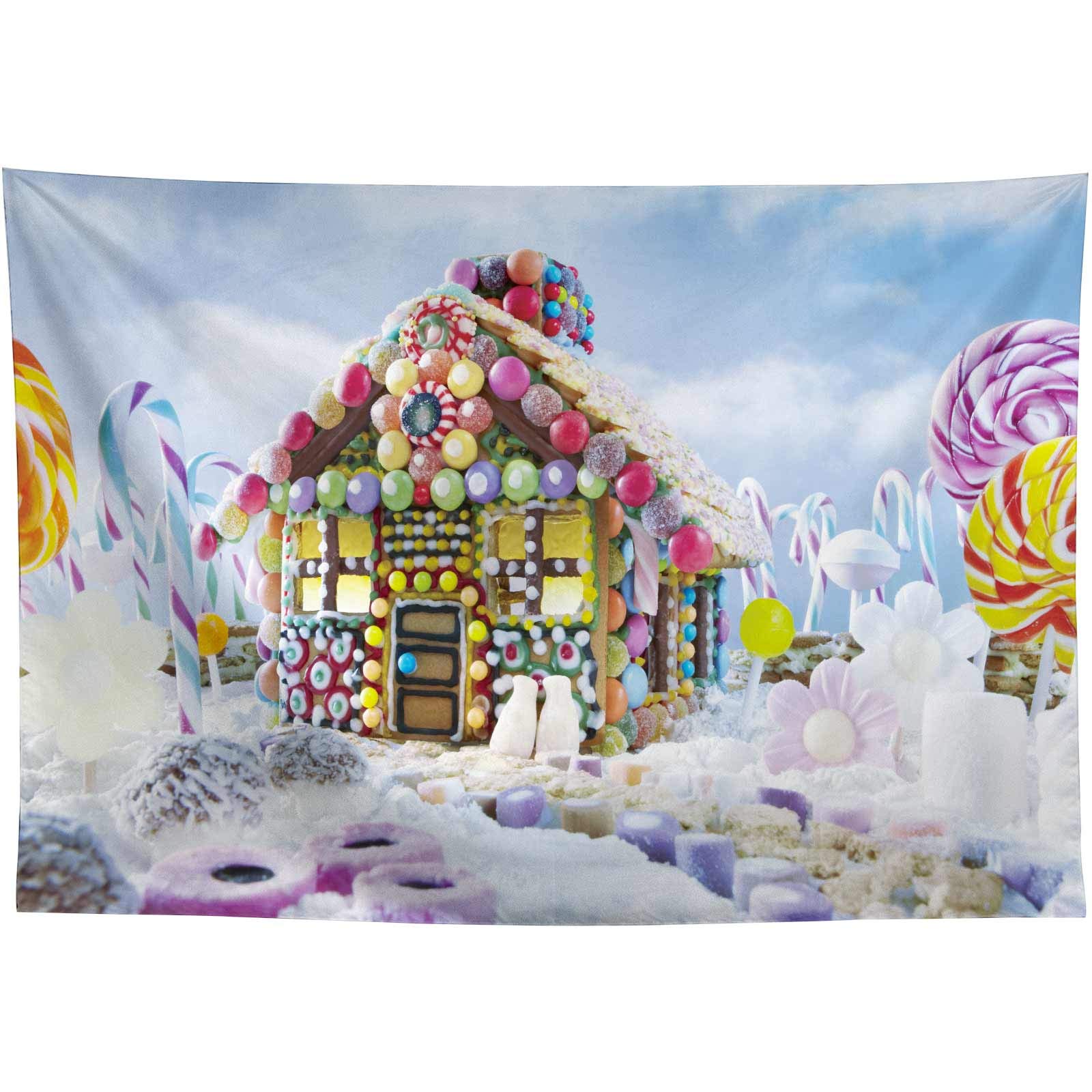 Buy Allenjoy 8x6ft Christmas Gingerbread House Backdrop Sweet Lollipop