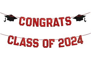Red 2023 Graduation Decorations Congrat Graduates Party Supplies