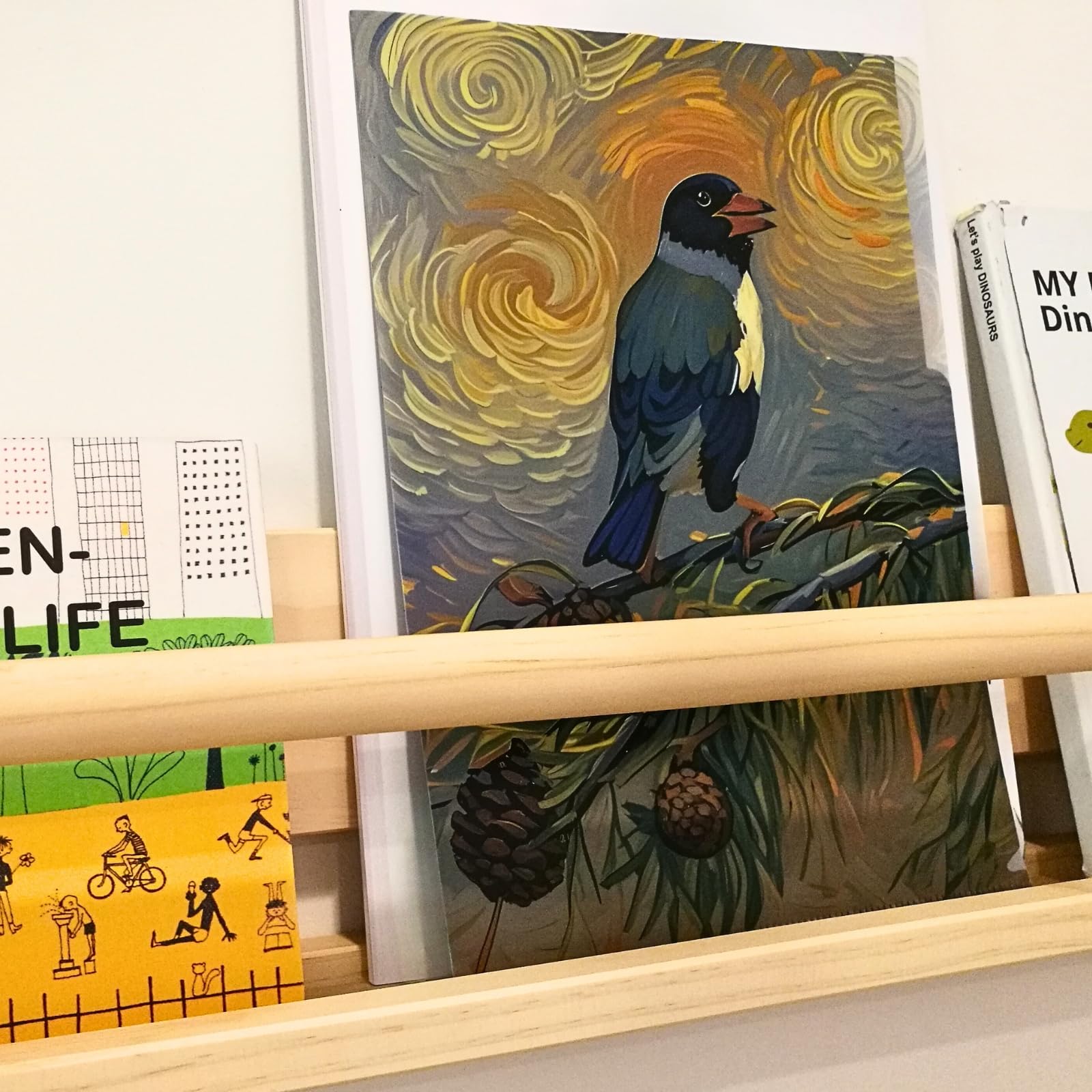 VIVALDI'S Seasons: Avian Impressions - Carpeta de documentos artísticos con 3 bolsillos en forma de L (4 unidades) | Diseño de pintura al óleo de pájaros impermeable | Embalaje artístico personalizado