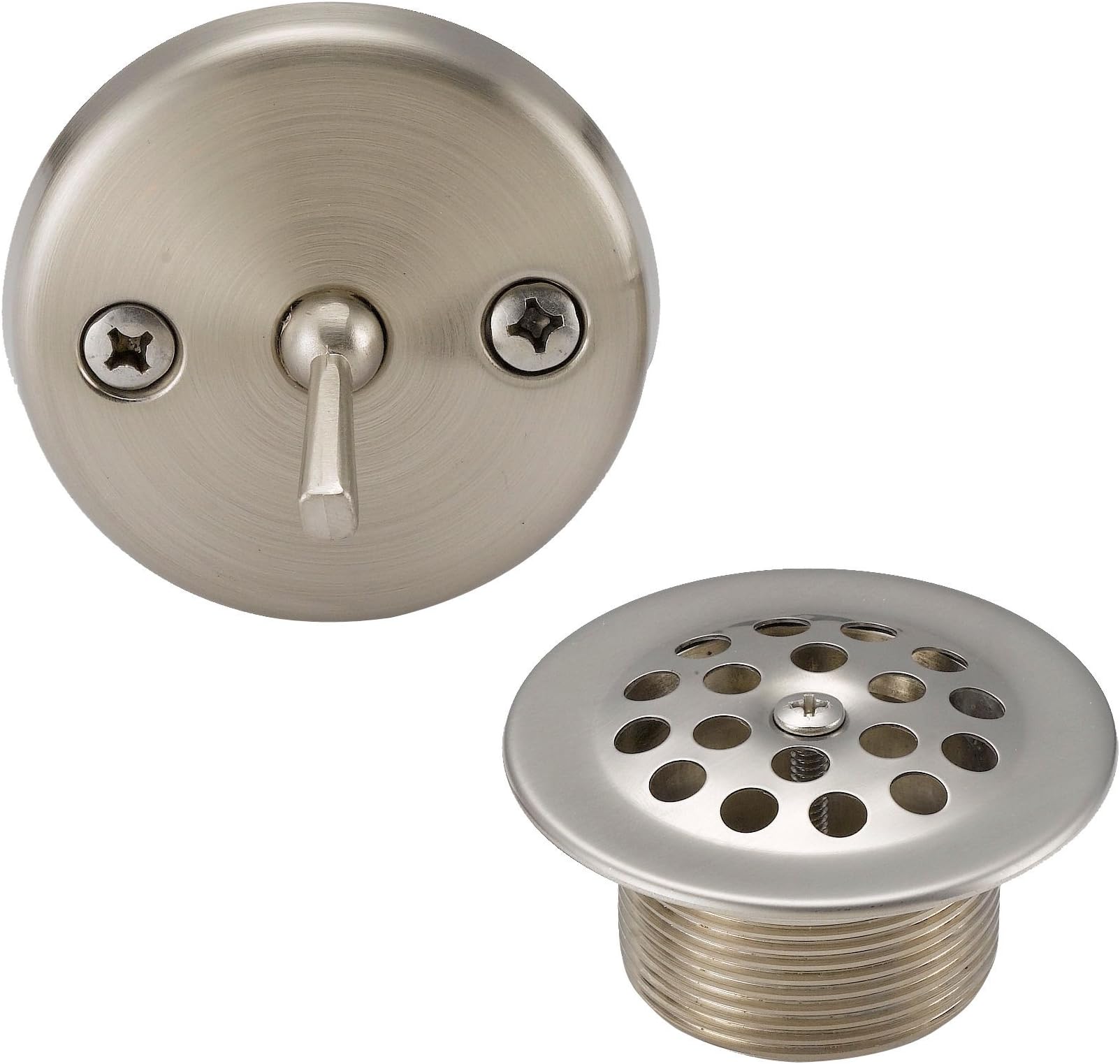 Designers Impressions 615618 Satin Nickel Bath Tub Bathtub Trip Lever Drain and Overflow Trim Kit