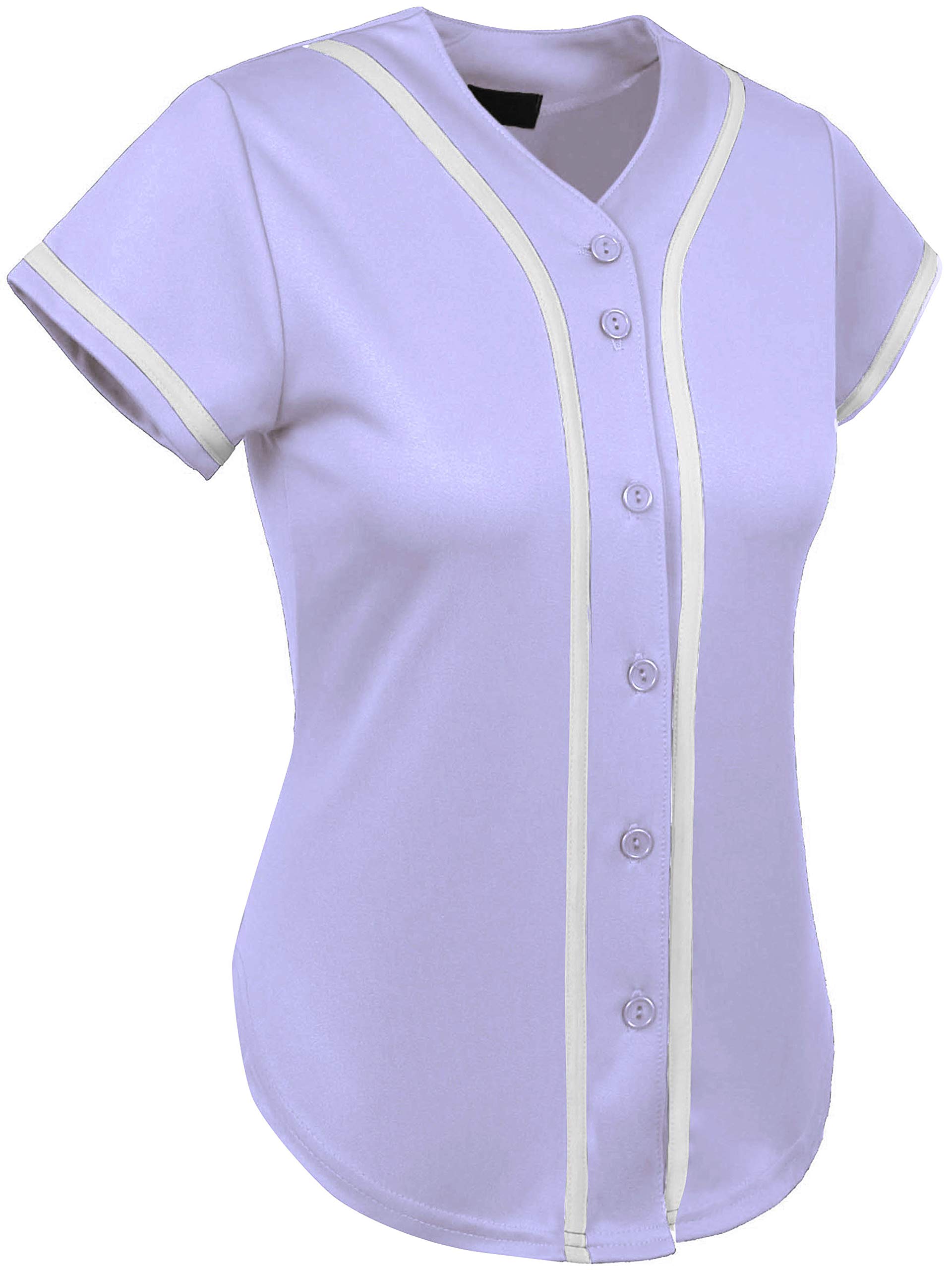 Hat and Beyond Womens Baseball Jersey Button Down Tee Short Sleeve Softball Active Shirts Made in USA