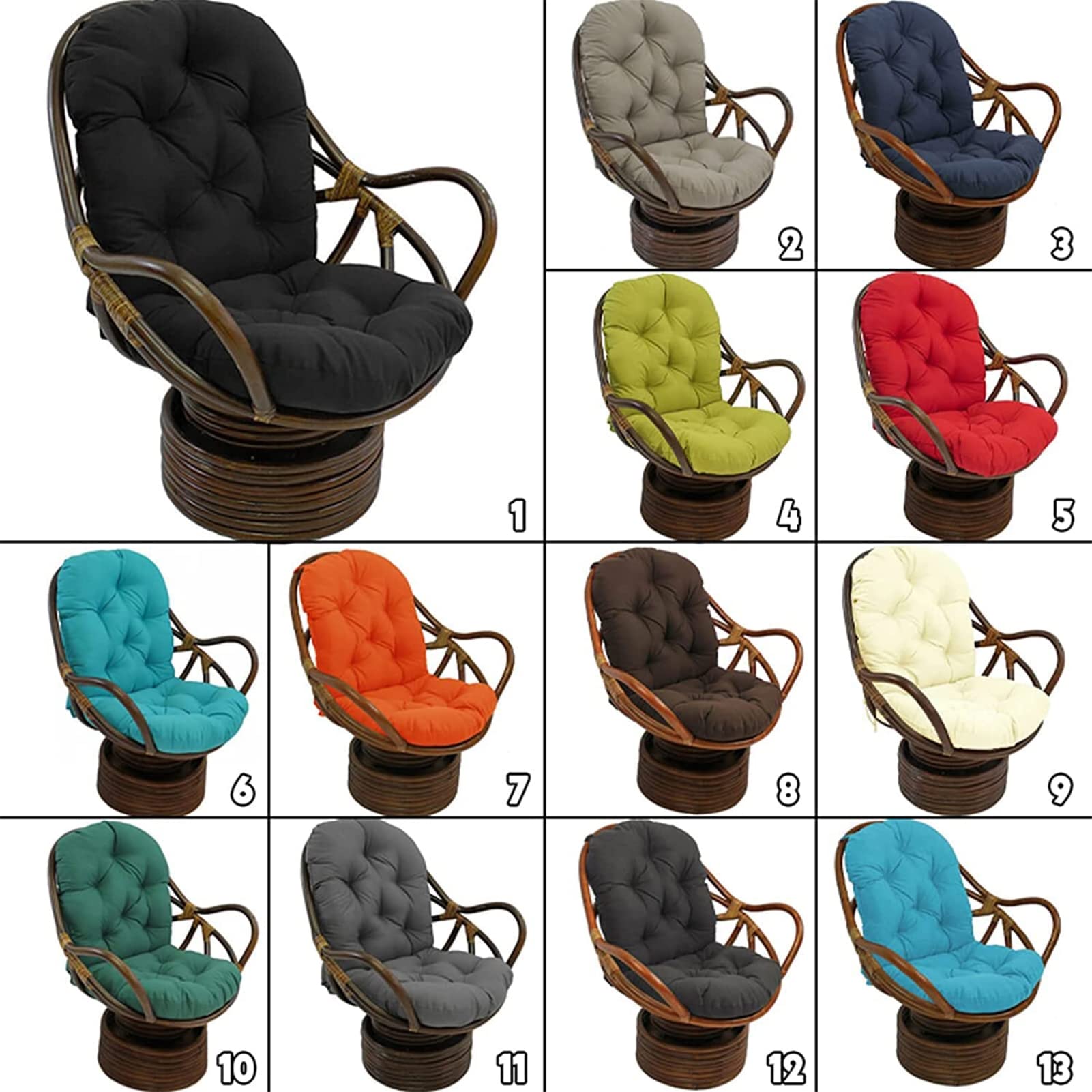Cojines de repuesto para silla mecedora, cojín lavable y resistente para silla giratoria de jardín, cojín para sofá, tatami, alfombra para sillón reclinable, mecedora, silla de ratán