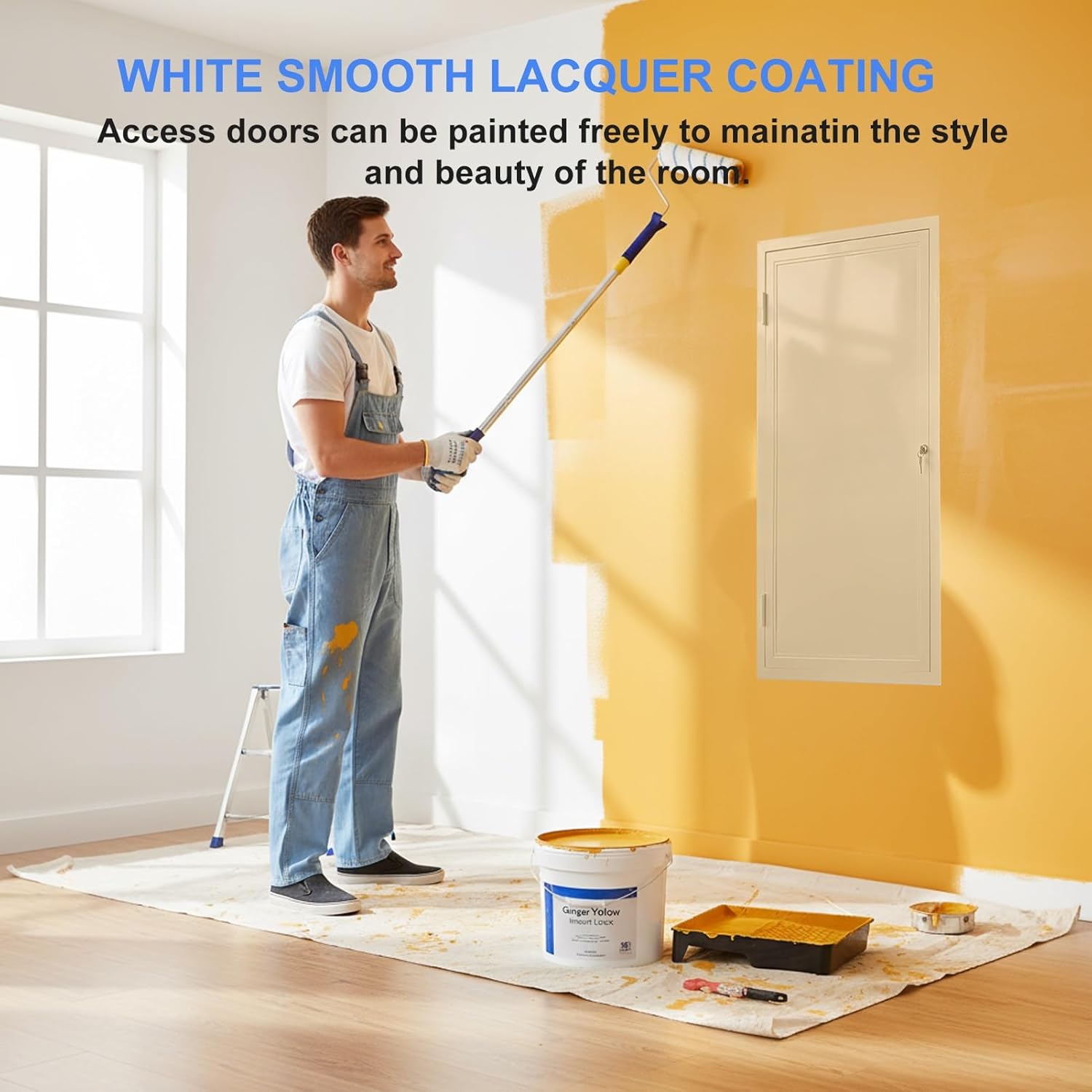 Paintable Access Panel with Lock - 28x20in Inspection Hatch for Drywall, Ceiling & Wall - Ideal Electrical & Plumbing Service Door, Fuse Box Cover Cabinet