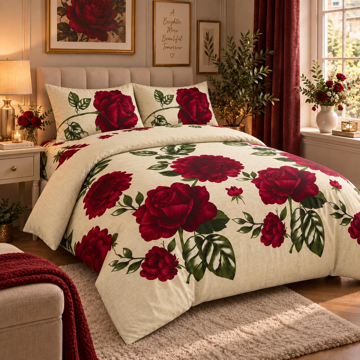 Opulent Living Double Bedding Set - Duvet Cover, Fitted Sheet & Pillowcases
